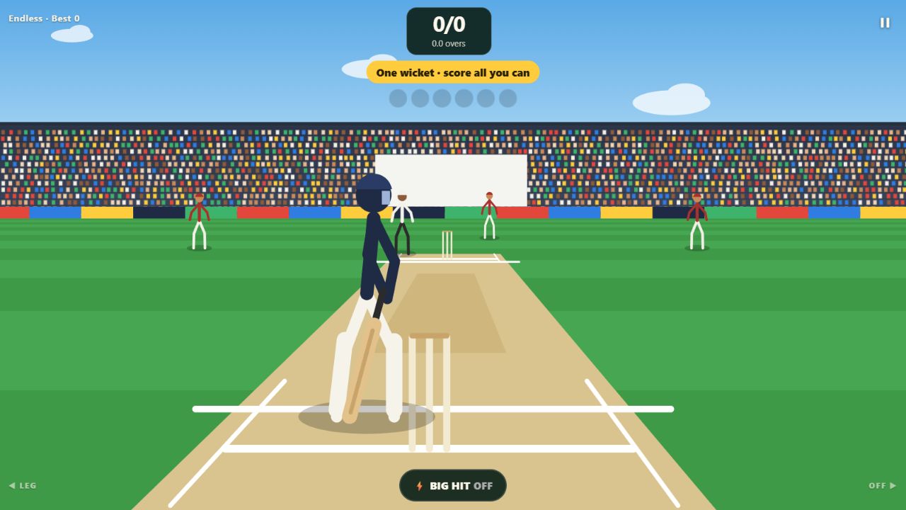 Cricket batter at the crease in Boundary Bash